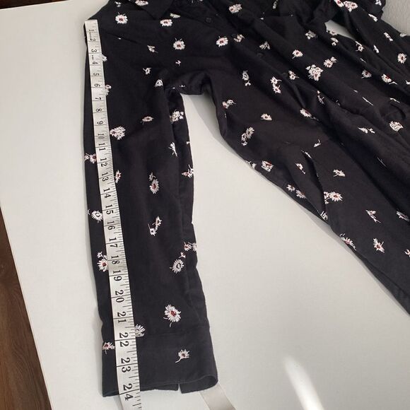 Lucky Brand Black Daisy Print Logan Jumpsuit Size Small Petite - Picture 11 of 16